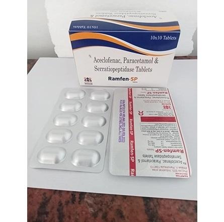 Aceclofenac, Paracetamol & Serratiopeptidase Tablets