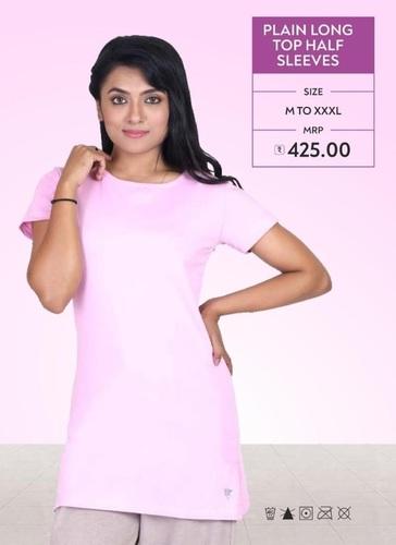 Plain Long Top Half Sleeves