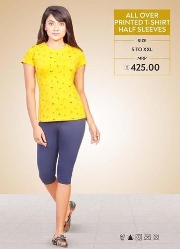 All Over Printed T-Shirt Half Sleeves