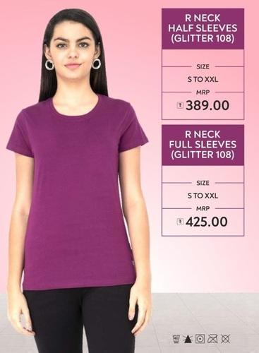 R Neck T-Shirt (Glitter108)