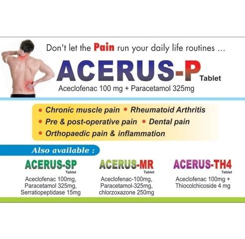 325mg Paracetamol 100mg Aceclofenac Tablets
