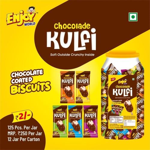 Choco coated biscuits jar