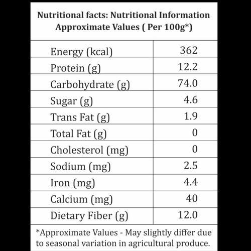 Kesar Gold Whole Wheat Flour(Atta) - Nutritional Information