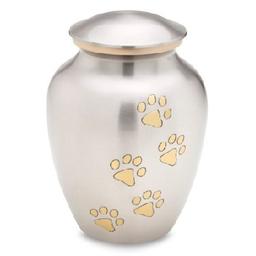 Classic Pewter Paw Print Large Pet Cremation Urn