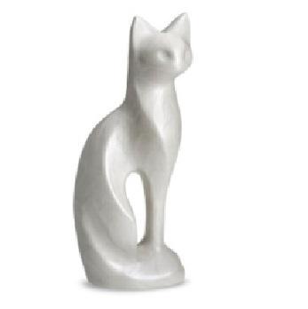 White Cat Pet Cremation Urn