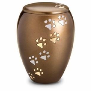 Bronze Majestic Paw Print Large Pet Cremation Urn	