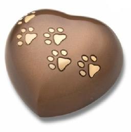 Bronze Heart Paw Print Large Pet Cremation Urn