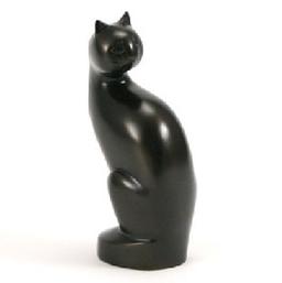 Antique Bronze Tall Cat Cremation Urn		