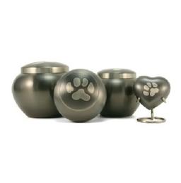 Small Slate / Pewter Odyssey Paw Print Pet Cremation Urn		