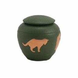 Fern Silhouette Cat Cremation Urn		