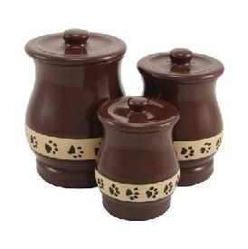 Brown Friendship Paw Print Ceramic Pet Urn - 3 Sizes		