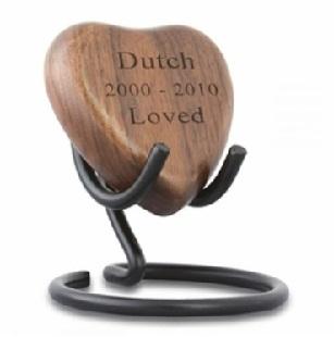 All My Love Walnut Heart Pet Keepsake Urn		