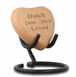 All My Love Lightwood Heart Pet Keepsake Urn		