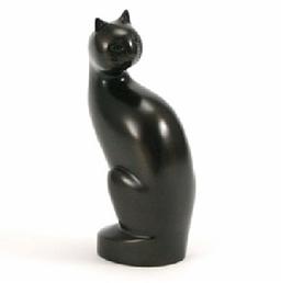 Antique Bronze Tall Cat Cremation Urn