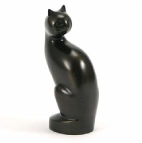 Antique Bronze Tall Cat Cremation Urn