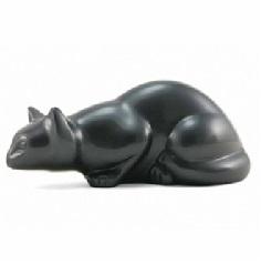 Slate Pouncing Cat Cremation Urn