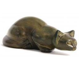 Slate Pouncing Cat Cremation Urn		