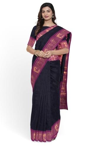 Madurai Sungudi Sarees with Double side Jari Border MSS 032