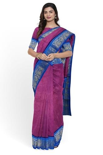 Madurai Sungudi Sarees with Double side Jari Border MSS 033