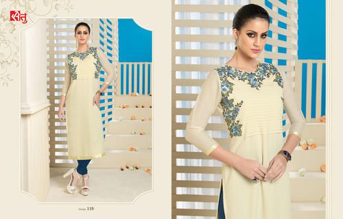 Designer Cream Kurti