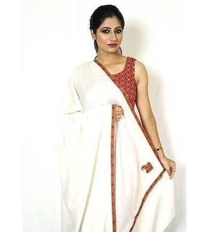 100x200cm Kingri With 4 Side Kunj Embroidered Shawl