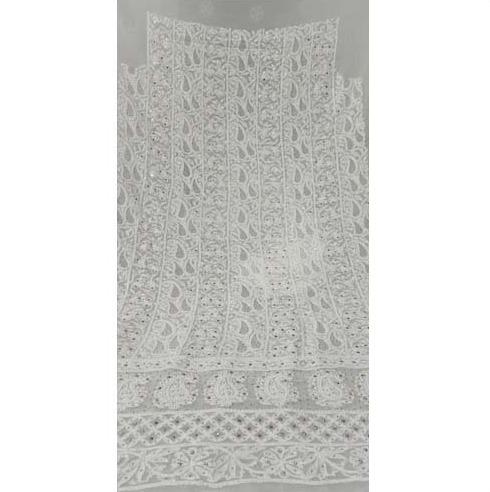 Lucknowi Chikankari Unstiched Suits Viscose With Dupatta