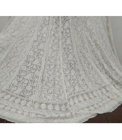 Lucknowi chikankari Lehnga Set Mukesh Work