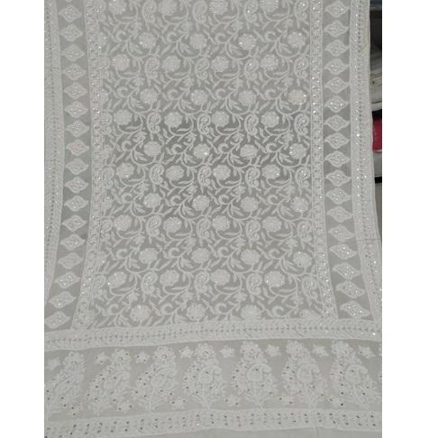 Pure Georgette Lucknowi Dupatta
