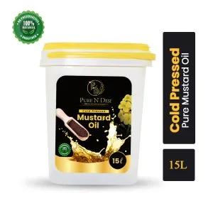 15L Cold Pressed Mustard Oil, Pure N Desi Mustard Oil