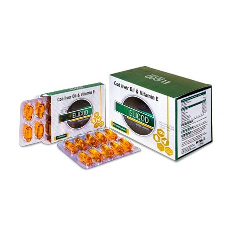 Elicod Softgel Cod Liver Oil And Vitamin E Capsules