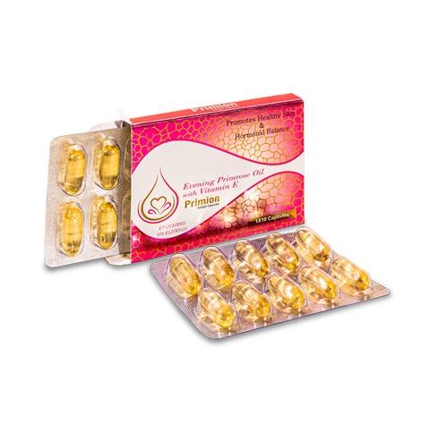 Primion Softgel Evening Primrose Oil With Vitamin E Capsules