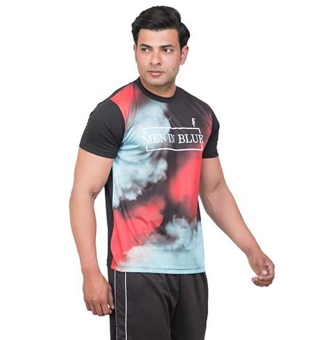 Mens Multicolor Print Sublimation T-Shirt
