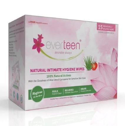15 Pcs Everteen Natural Intimate Hygiene Wipes For Women