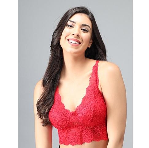 Ladies Red Net Bra