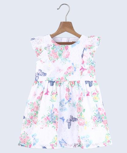 Beebay White Floral Lace Dress White