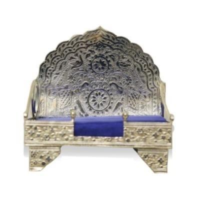 Arya Silver Plated German Silver Coated Bhagwan Singhasan for God Idols 