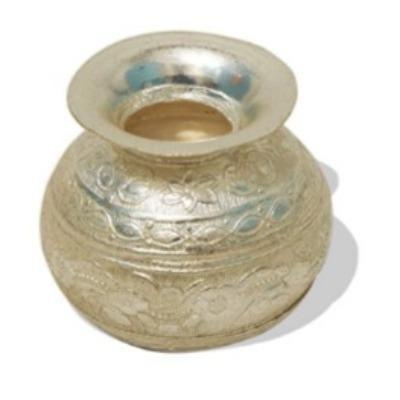 Arya Silver Plated German Silver Coated Ramjhara Puja Jal Kalash