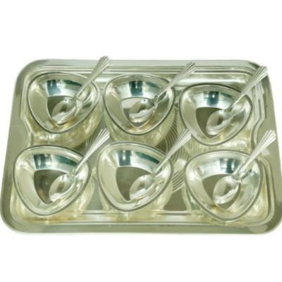 Pan shape Nashta plate with tray