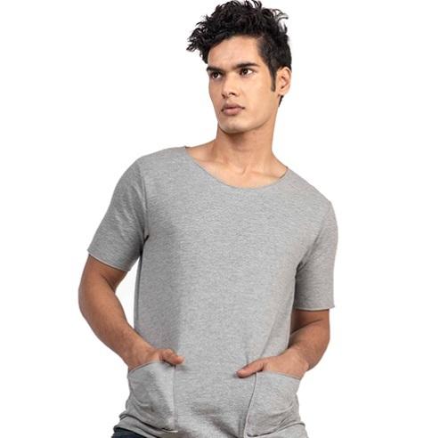 Mens Double Pocket Scoop Neck T-Shirt