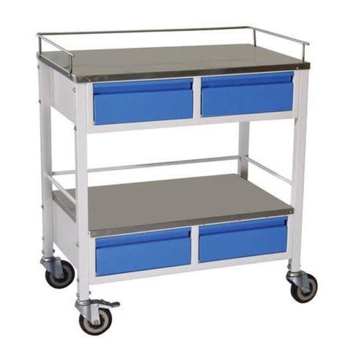 Mild Steel Medicine Trolley With 4 Drawer