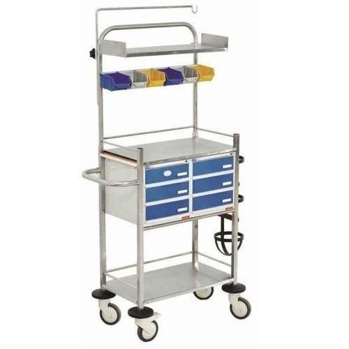 Stainless Steel Hospital Crash Cart Trolley