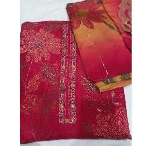 Ladies Fancy Unstitched Suit