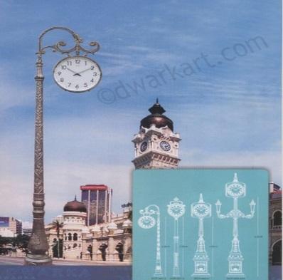 Retro Design Cast Iron Clock Post