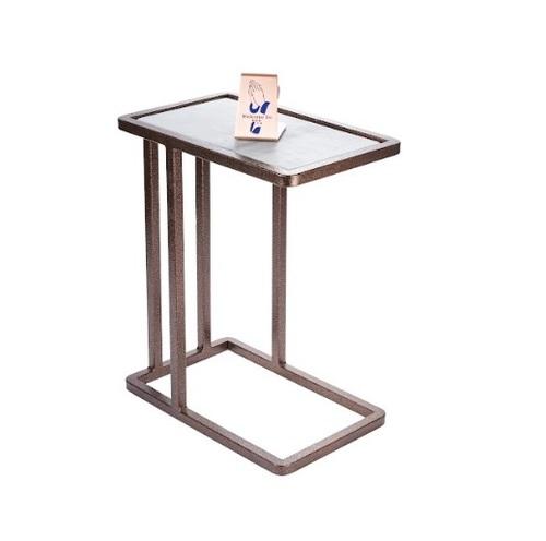 Square Golden Coffee Table with Marble Top