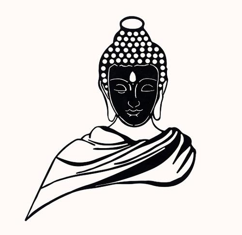 BUDDHA Metal WALL ART Black