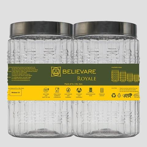 Premium Pet Jars (Pack of 2x1.5L Jars)