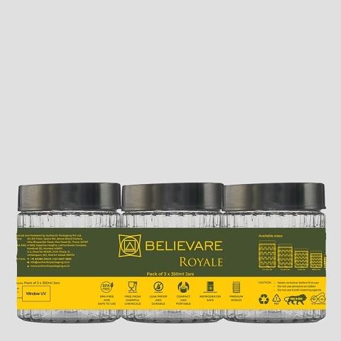 Premium Pet Jars (Pack of 3x350ml Jars)
