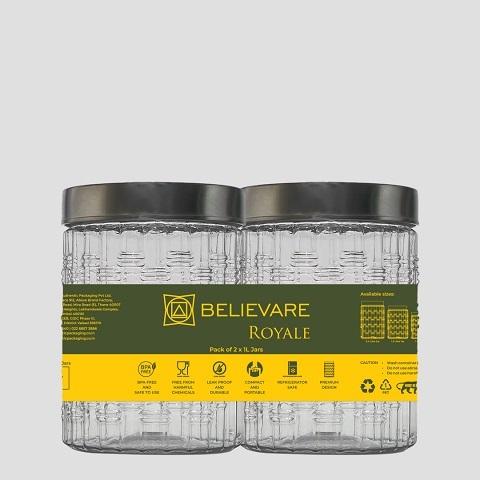 Premium Pet Jars (Pack of 2x1L Jars)