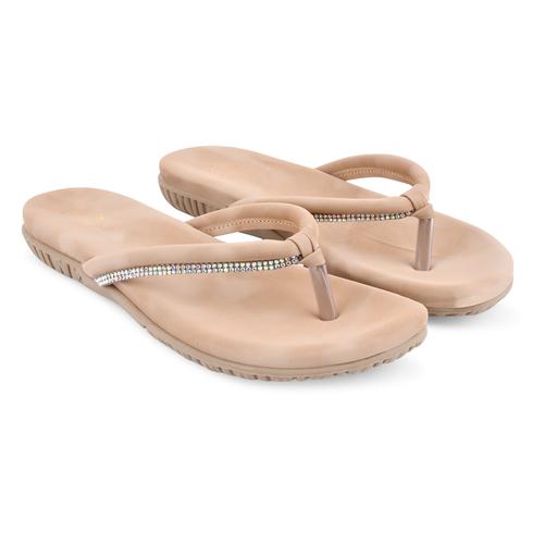 DOLLPHIN Women Flat Slipper DFND-6A BEIGE