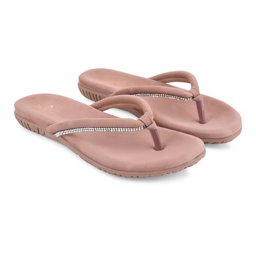 DOLLPHIN Women's Flat Slipper DFND-6A Peach
